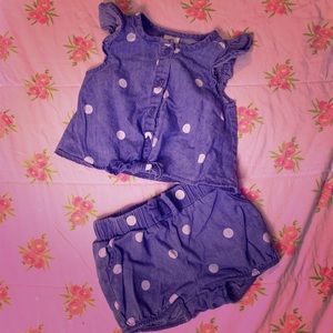 6m polka dot crop and shorts